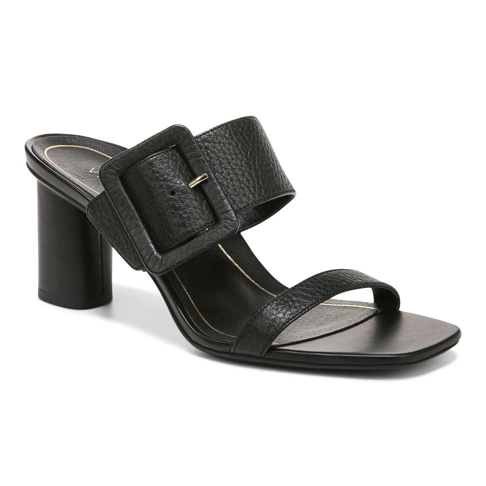 Brookell Heeled Sandal - Black Leather