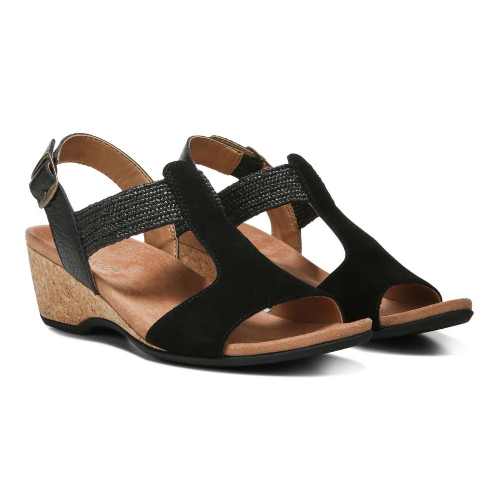 Kaytie Wedge Sandal - Black