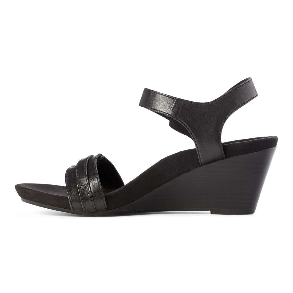 Laurie Wedge Sandal - Black