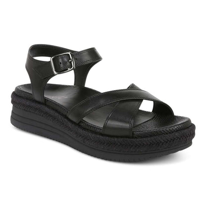 Mar Platform Sandal - Black Leather