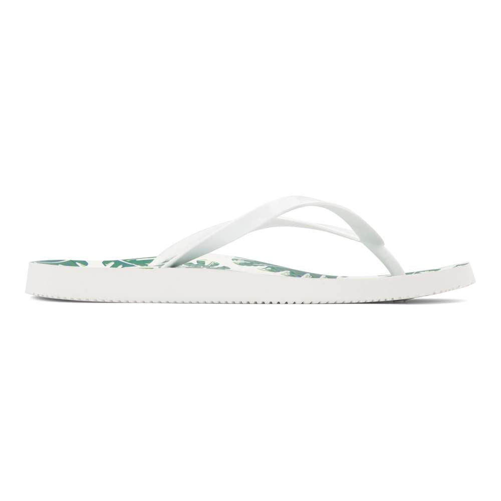 Noosa Print Toe Post Sandal - Palm White