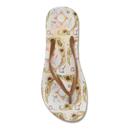 Noosa Print Toe Post Sandal - Sun