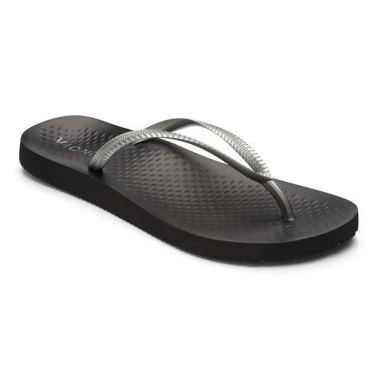 Noosa Solid Toe Post Sandal - Black/Pewter