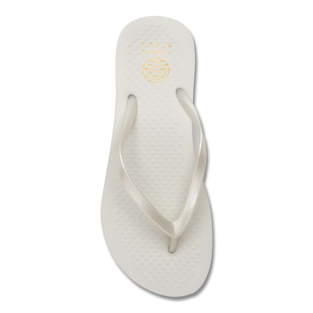 Noosa Solid Toe Post Sandal - Pearl White