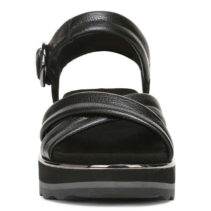 Reyna Flatform Sandal - Black Leather