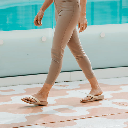 Lifestyle image for Allora Toe Post Sandal - Champagne