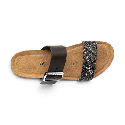 Aranjuez Glitter Slide - Black Silver