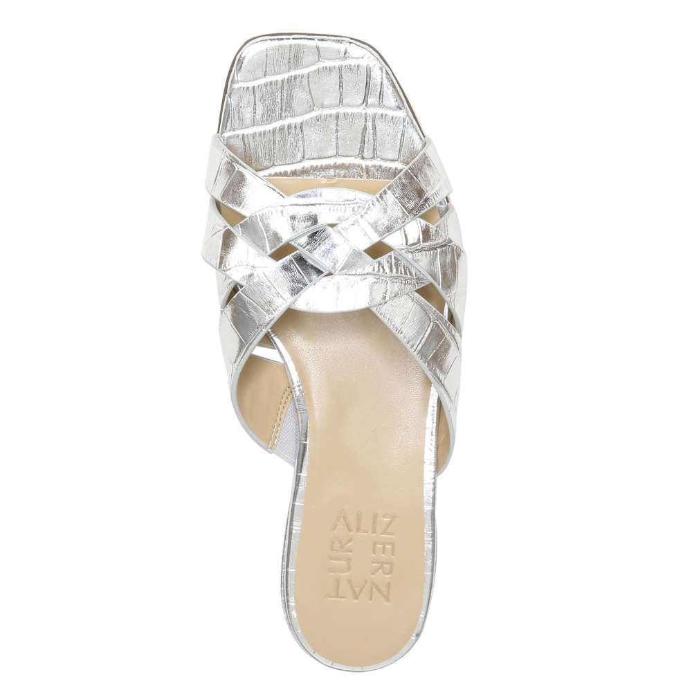 Ashford Slide - Silver Croc