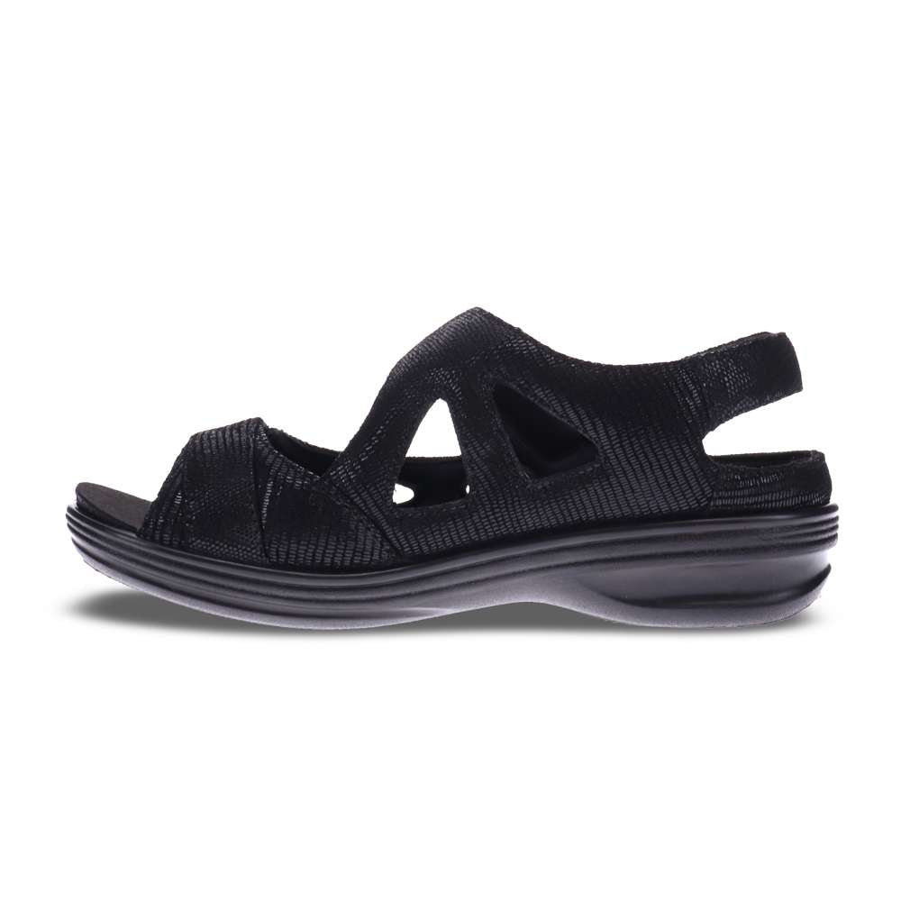 Astoria Sandal - Black Lizard