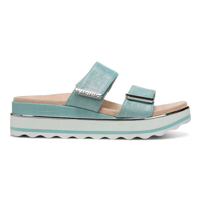 Brandie Flatform Slide - Aqua Metallic