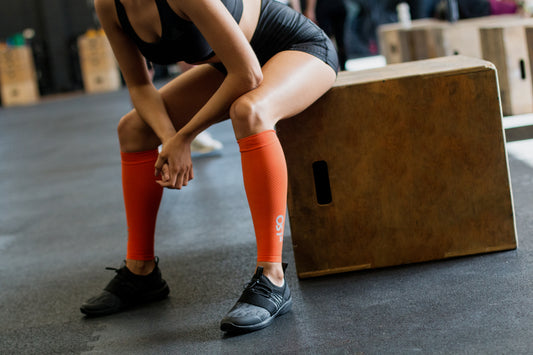 Lifestyle image for Sports Calf Compression Sleeve (CS6) - Orange