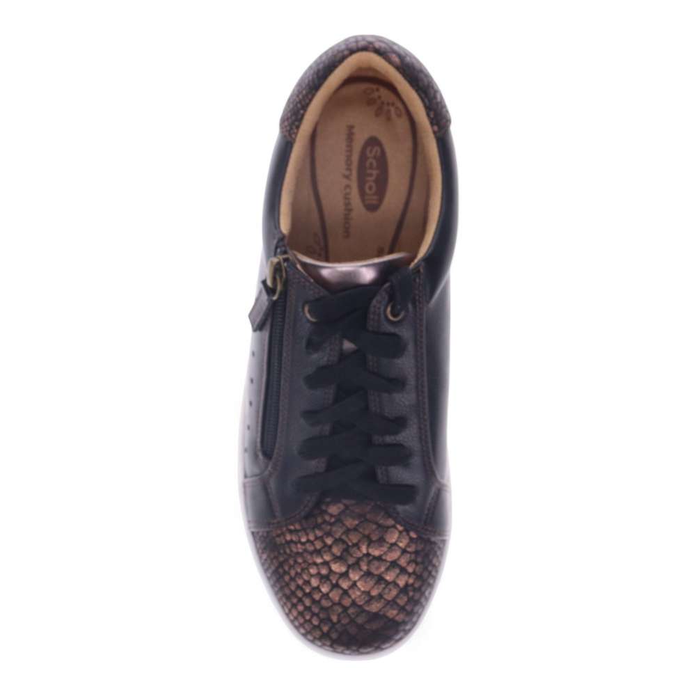 Cleo Zip Casual Sneaker - Black/Bronze
