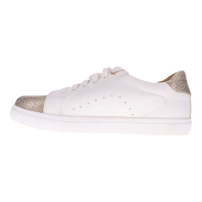 Cleo Zip Casual Sneaker - White/Gold