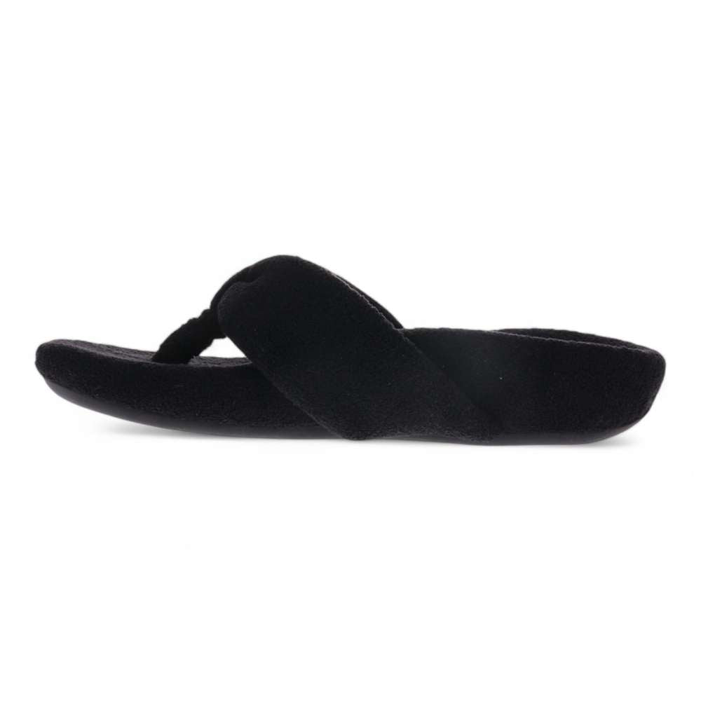 Cozy Toe Post Slipper - Black