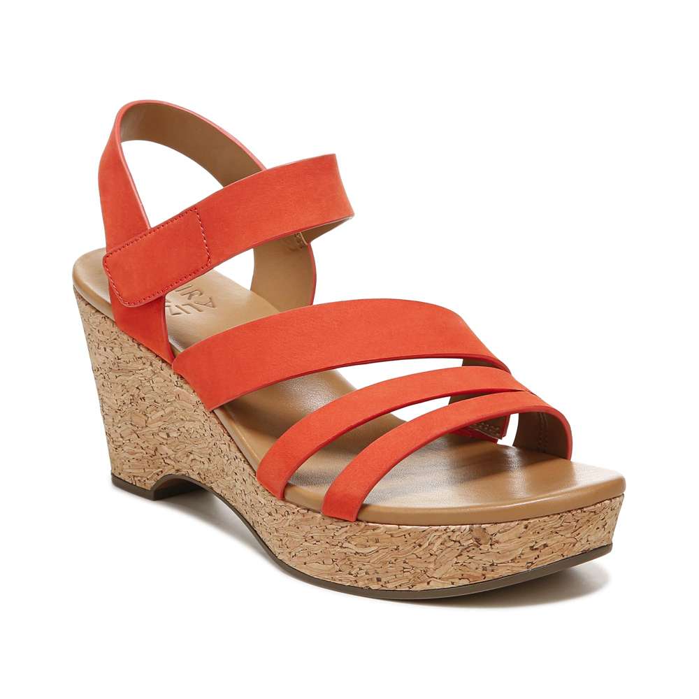 Cynthia Wedge Sandal - Melon Sorbet