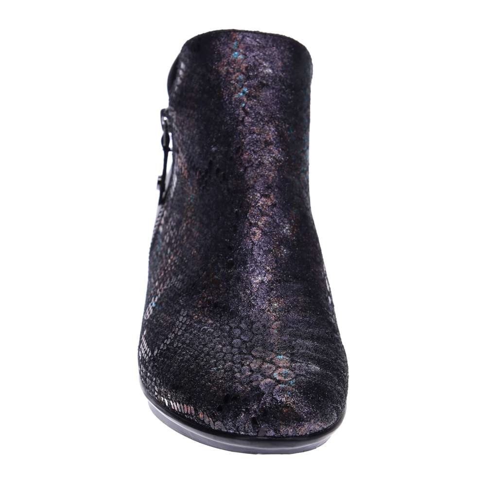 Damascus Wedged Boot - Black Metallic Python/Onyx