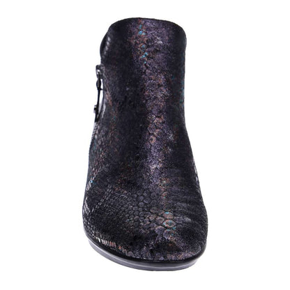 Damascus Wedged Boot - Black Metallic Python/Onyx