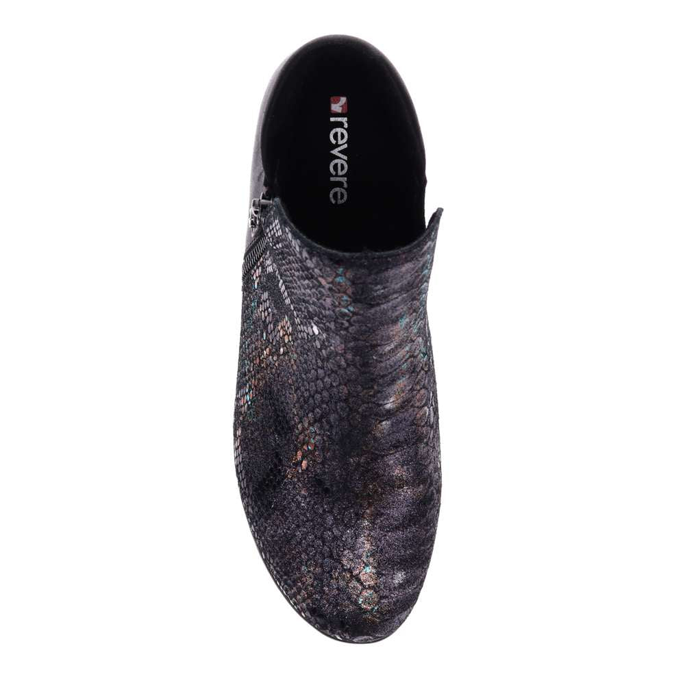 Damascus Wedged Boot - Black Metallic Python/Onyx