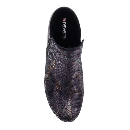 Damascus Wedged Boot - Black Metallic Python/Onyx