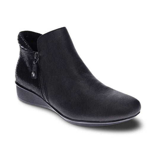 Damascus Wedged Boot - Onyx/Black Lizard