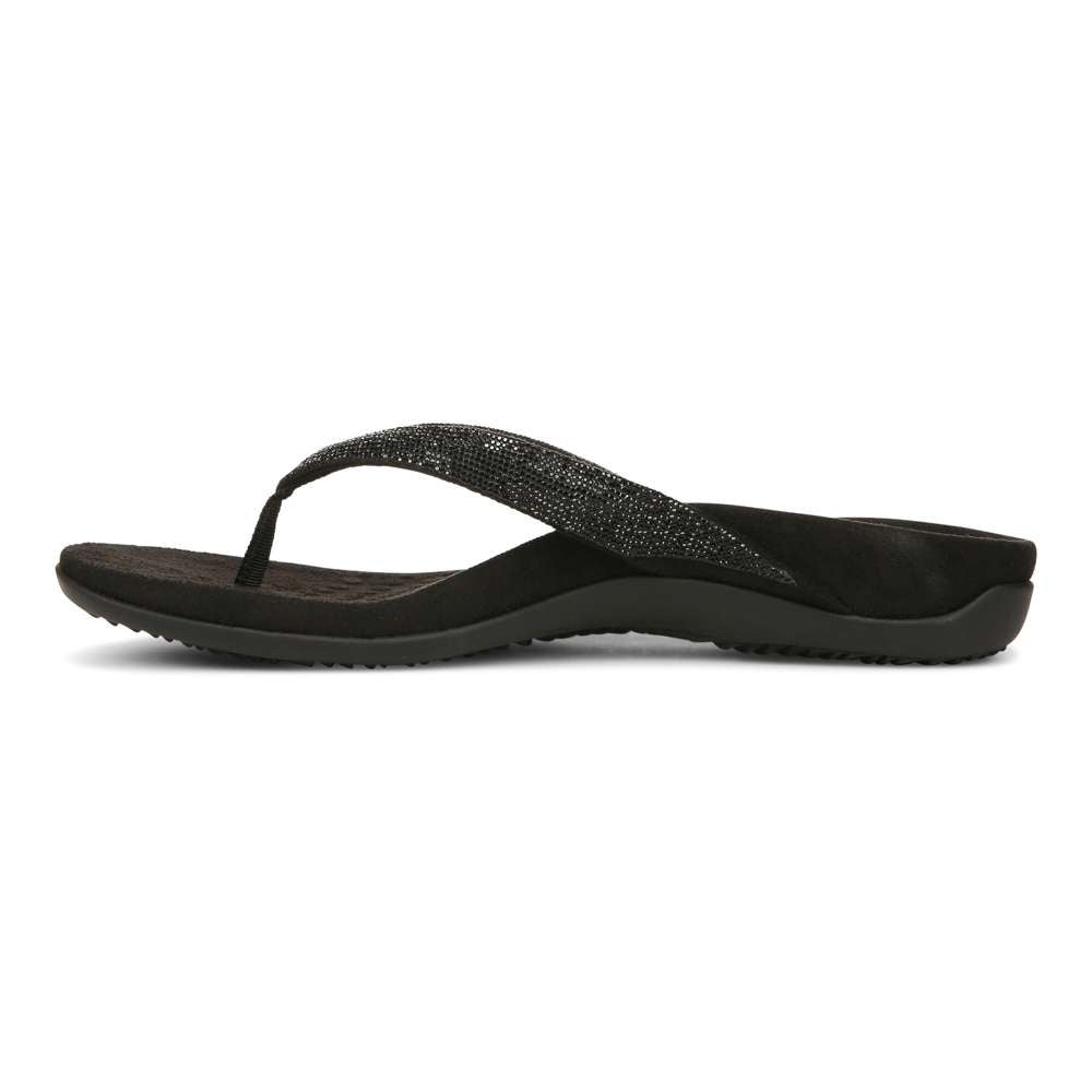 Dillon Shine Toe Post Sandal - Black