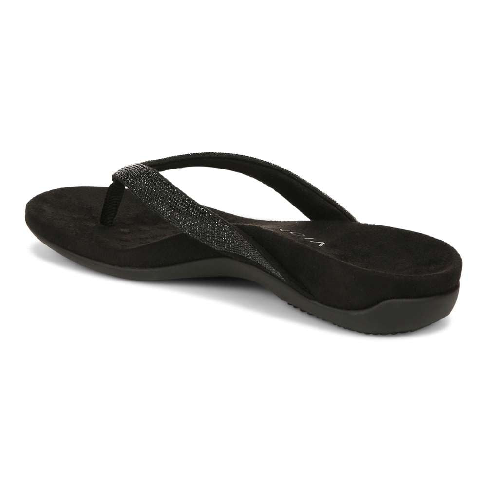 Dillon Shine Toe Post Sandal - Black