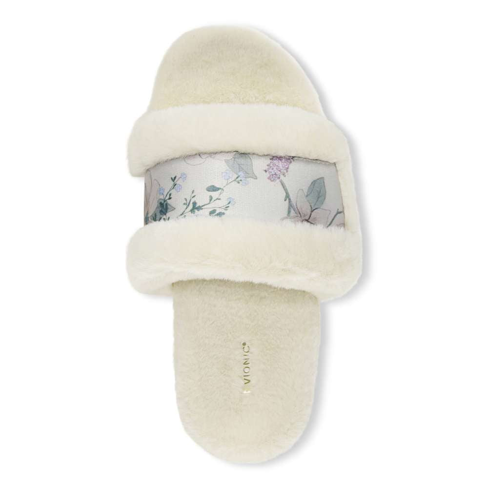 Erma Slipper - Cream Botanical