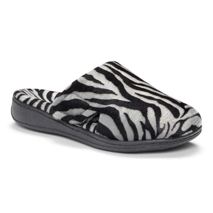 Gemma Mule Slipper - Dark Grey Zebra