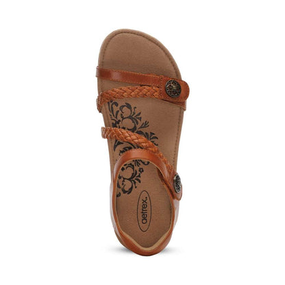 Jillian Braided Strap Sandal - Cognac