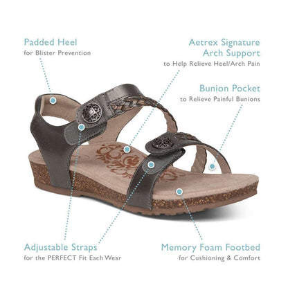 Jillian Braided Strap Sandal - Cognac