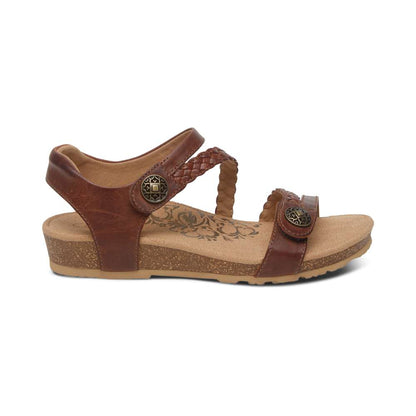 Jillian Braided Strap Sandal - Walnut