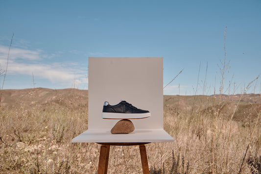 Lifestyle image for Kimmie Court Sneaker - Black Silver