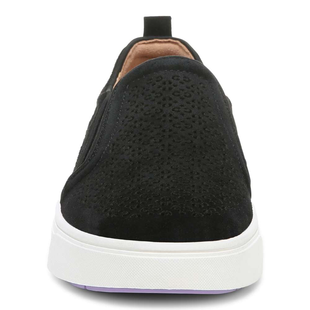Kimmie Perf Slip-On Casual Sneaker - Black Suede