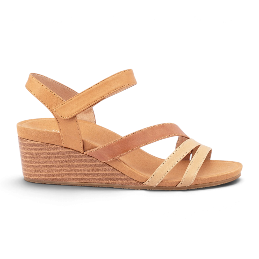 Lavinia Wedge - Tan Combo