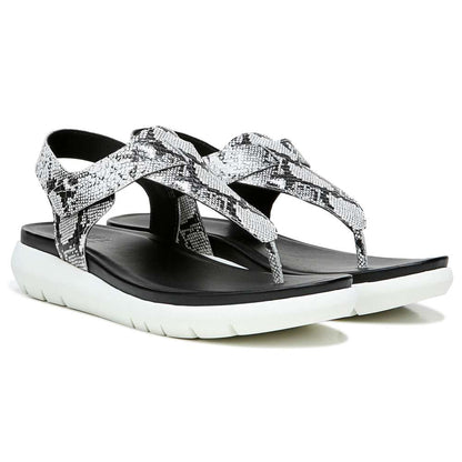 Lincoln Sandal - Black/White Snake