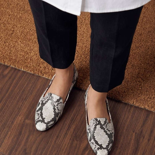 Lifestyle image for Lorna Flat - Black/White Snake