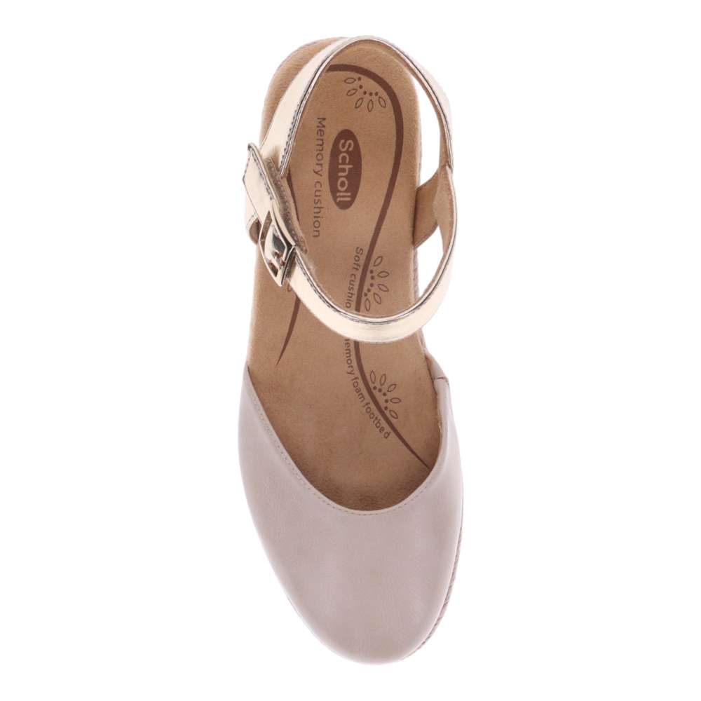 Mona Wedge - Beige/Soft Gold