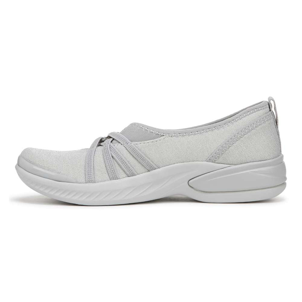Niche Slip-On Casual Sneaker - Silver Shimmer Fabric