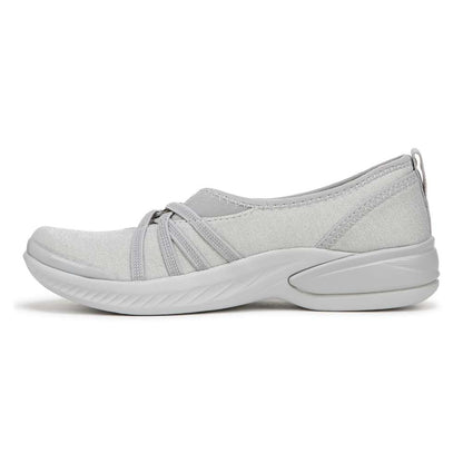 Niche Slip-On Casual Sneaker - Silver Shimmer Fabric
