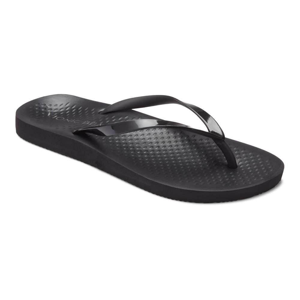 Noosa Solid Toe Post Sandal - Black/Black