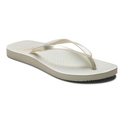 Noosa Solid Toe Post Sandal - Pearl White