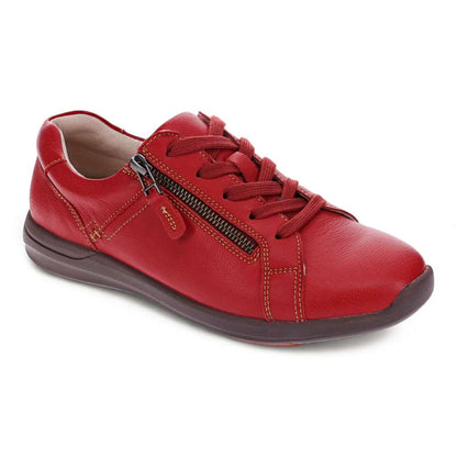 North Leather Zip Casual Sneaker - Ruby Red