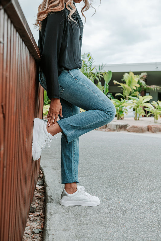 Lifestyle image for Paisley Floral Sneaker - White/Silver Patch