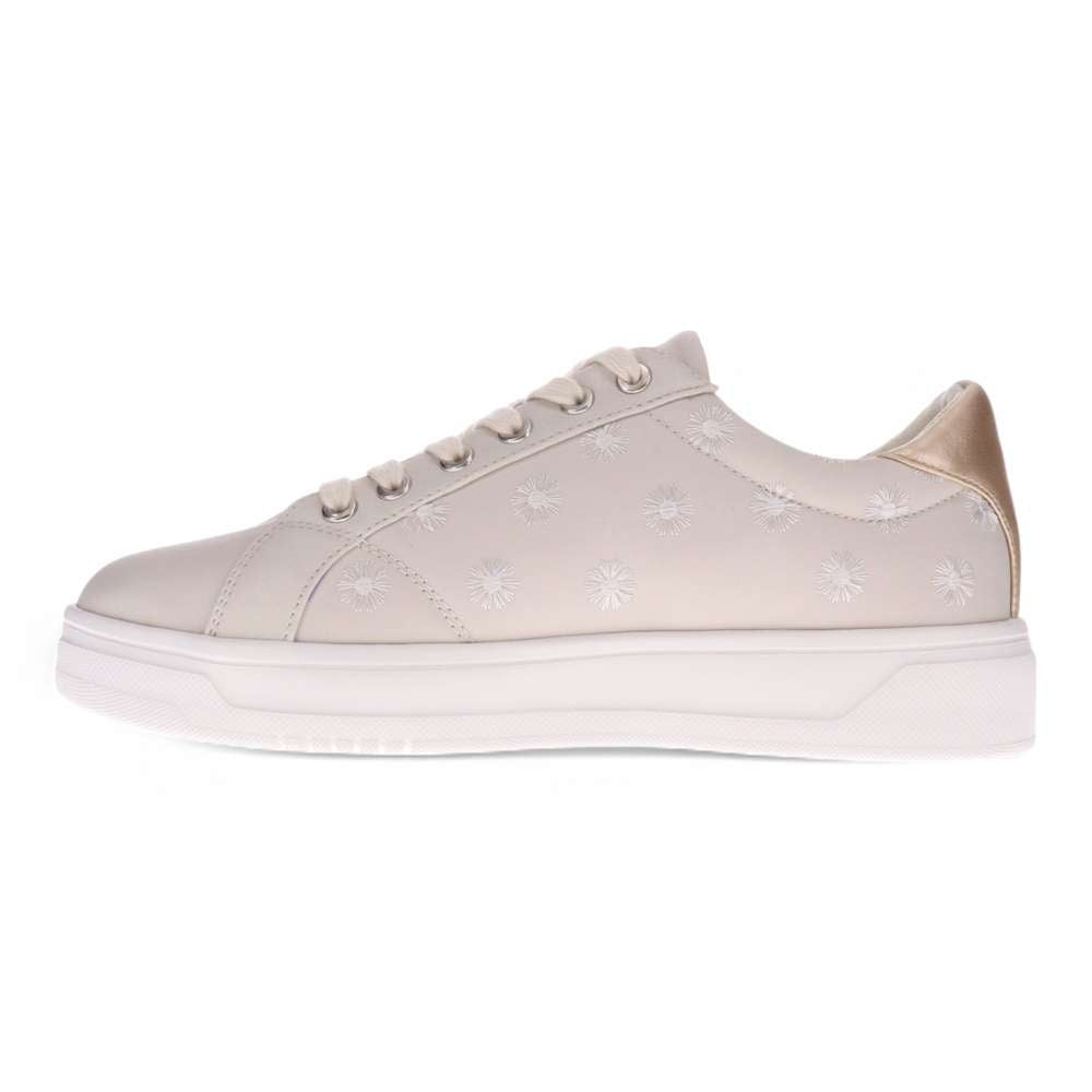 Paisley Floral Lace-Up Casual Sneaker - Beige/Patch