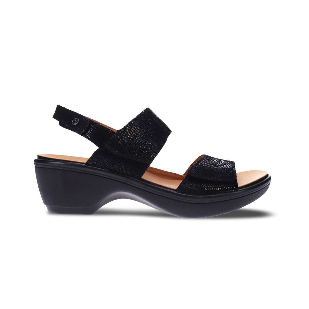 Rosario Wedge - Black Lizard