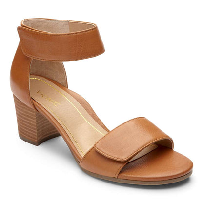 Solana Heeled Sandal - Saddle