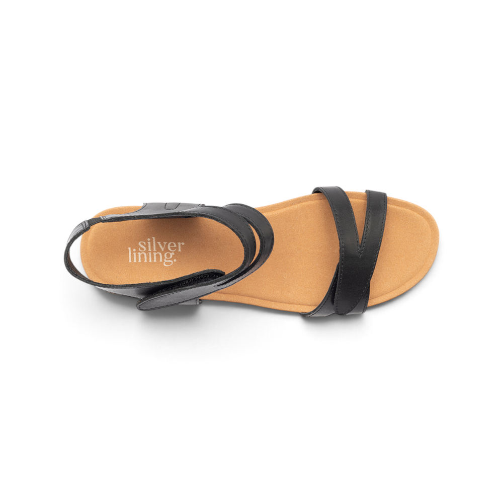 Utah Plain Sandal - Black Leather