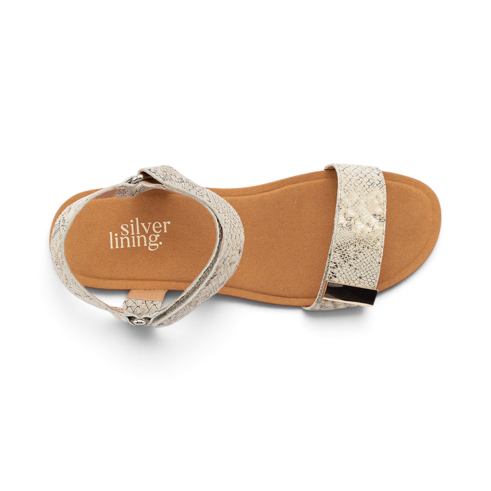 Utica Print Sandal - Taupe Snake