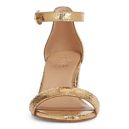 Vera Dress Sandal - Yellow Metallic Snake Print Leather