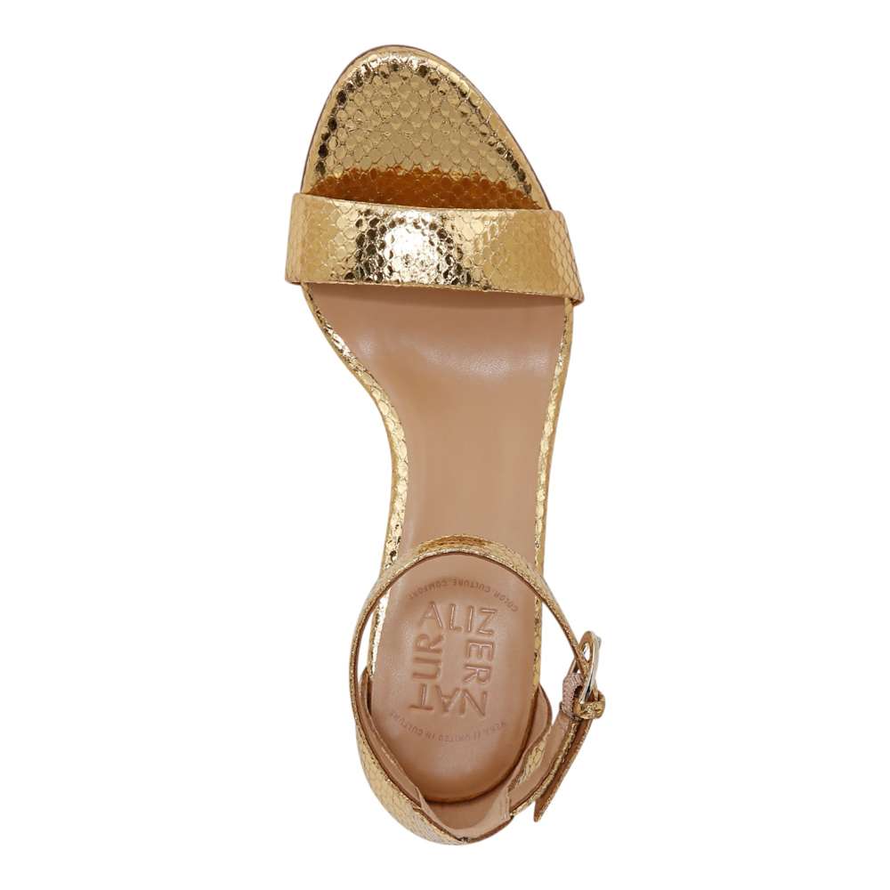 Vera Dress Sandal - Yellow Metallic Snake Print Leather